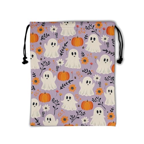 Gymnastics Grip Bag Lightweight Small Drawstring Grip Bags for Gymnasts - color: Halloween Ghost-multi