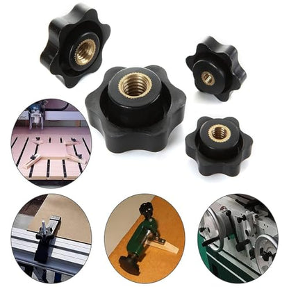 Star Screw Knob, Pentagonal Head, M5 x 10mm, Black, 1pcs - size: M5 x 10mm