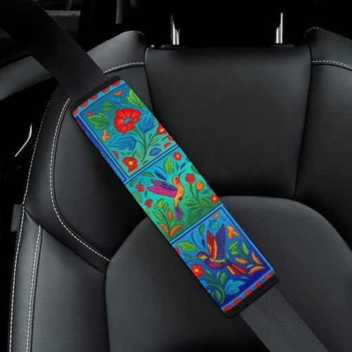 2 Pack Hummingbird Animal Flower Car Seat Straps Shoulder Pads Universal Soft and Comfortable Seat Belt Cushion for Adults and Children, Stroller Pushchair High Chair - color: Pattern 272