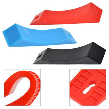Silicone Barbell Wedge for Gym Weight Lifting, Anti-Slip Deadlift Loading Tool for Easy Plate Unloading, Compatible with Bumper and Iron Plates(Black) - color: Black