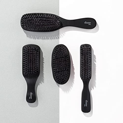 Diane 7-Row Boar Bristle Wave Brush – Soft 100% Boar Bristles for Fine to Medium Hair, 360 Waves, Smoothing & Polishing, Gentle on Scalp, Real Wood Handle, Beard & Mustache Styling - color: Wave Brush, size: 1 Count (Pack of 1)
