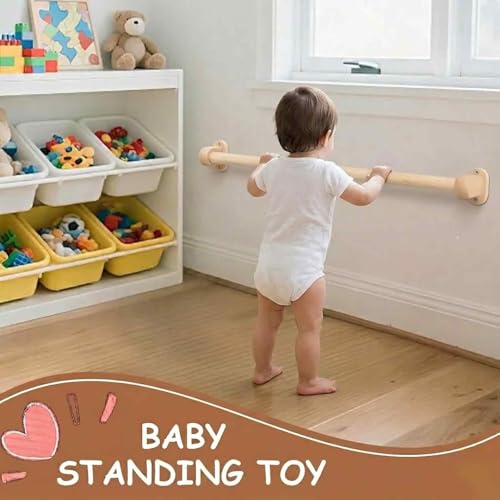 Duomilee Baby Pull up Bar Toddler Pull Up Bar Montessori Wall-Mounted Handrail Ballet Bar for Toddlers Suitable for Baby to Learn to Stand and Support. (35.4 in) - style: 35.4 IN