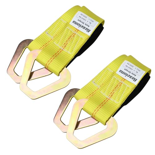 2 PCS 2" x 36" Lifting Slings Straps Polyester Web Slings with D Rings - Lifting Slings 3,333 lbs, Working Load Limit 10,000 lbs Polyester Lifting Strap for Cars, SUVs, Trucks, Heavy Machinery - color: Yellow