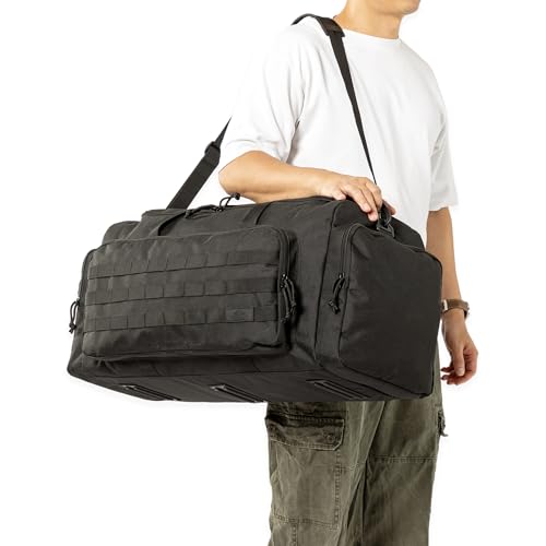 APRILBAY Super Quality 60L Large Duffel Travel Bag Luggage Foldable Bag Cargo Sport Gear Equipment Skiing Hardware Bag Heavy Duty& Durable(Black) - color: Black