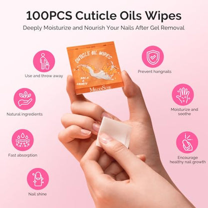 MelodySusie Nail Soaking Bowl,Soak Off Gel Polish Remover | Manicure Bowl for Hand,Cuticle Remover Tools,Cuticle Peeler Scraper,Nail File & Buffer,Nail Brush,Mini Cuticle Oil 100Pcs - size: 10Pcs Milk & Honey