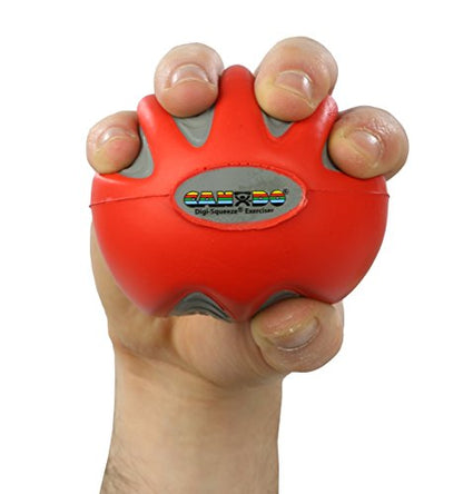 CanDo 10-1991 Digi-Squeeze Hand Exerciser, Large, Red, Light - color: Red: Light, size: Large