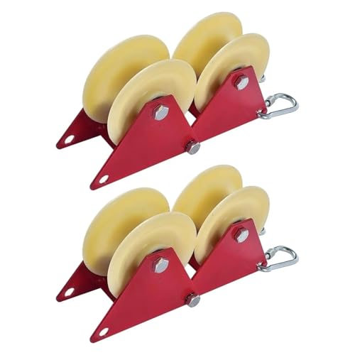 U Groove Stainless Steel Wall Pulley Rope Retract Pulley Rope Manual Pulley with Thicken Material Height Lifting Laborsaving Wall Corner Wheel