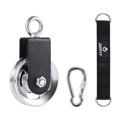 SERTT Cable Pulley Wheel for Home Gym Pulley System, Upgraded 90mm Aluminium Alloy Gym Pulley for Maximum 660LBS Load - color: Silver, style: [1 Pack]