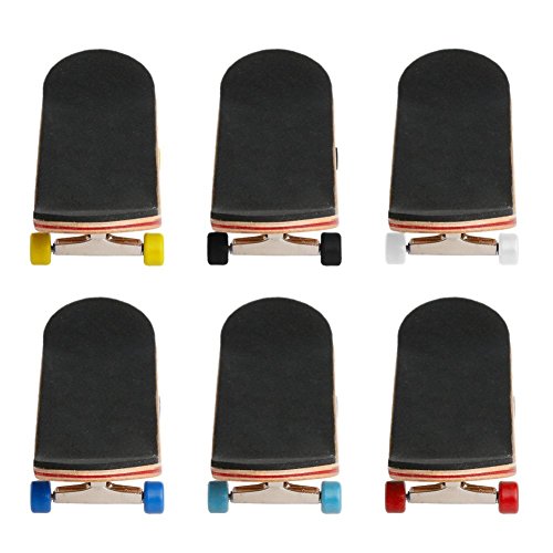 Mini Maple Wooden Pro Fingerboards, Finger Skateboard Toy Set -1 Pack (1set/6pcs) - color: 1set/6pcs