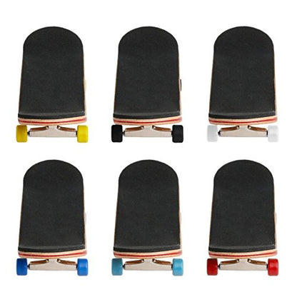 Mini Maple Wooden Pro Fingerboards, Finger Skateboard Toy Set -1 Pack (1set/6pcs) - color: 1set/6pcs