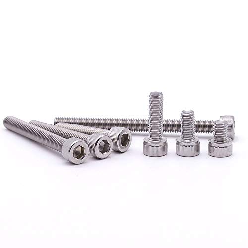 30 PCS M6 x 40mm, 45mm, 50mm, 55mm, 60mm Stainless Steel Socket Head Cap Screws with Free Hex Wrench, Hex Drive Metric Threaded Socket Screws Assortment, 304 Stainless Steel 18-8, Full Thread - size: M6 x 40, 45, 50, 55, 60mm