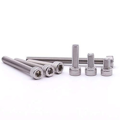 30 PCS M6 x 40mm, 45mm, 50mm, 55mm, 60mm Stainless Steel Socket Head Cap Screws with Free Hex Wrench, Hex Drive Metric Threaded Socket Screws Assortment, 304 Stainless Steel 18-8, Full Thread - size: M6 x 40, 45, 50, 55, 60mm