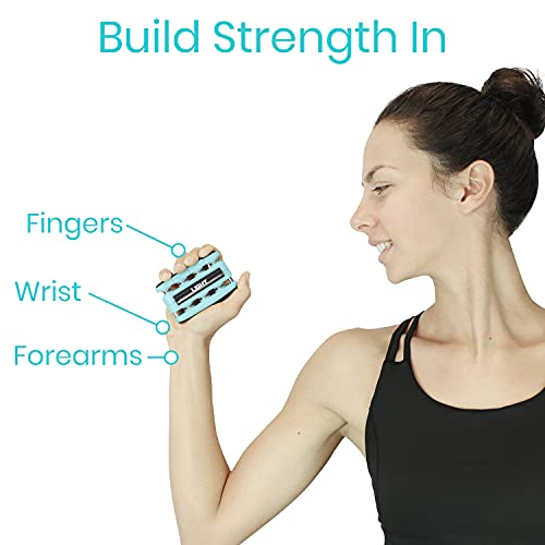 Finger Strengthener by Vive (3 Pack) Hand Grip Equipment for Guitar, Musicians, Rock Climbing & Therapy - Gripper with Exercise Guide for Strengthening Muscles | Musicians, Rock Climbing & Therapy - Gripper with Exercise Guide for Strengthening Muscles