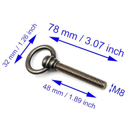 2 PCS Swivel Mirror Mounting Bolt M8 Antique Brass Mirror Frame Screws for Retro Rotating Mirrors (Screw Lenght: 50 mm / 1.97") - size: M8*60