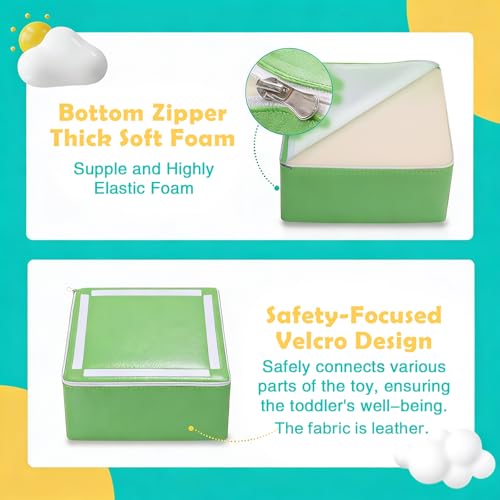 JungleDove 6-Piece Set Baby Foam Climbing Blocks for Toddlers - Baby Climbing Toys for Toddlers Indoor - Kids Soft Play Climbing - Foam Play Gym Playtime Corner Climber - style: Rainbow