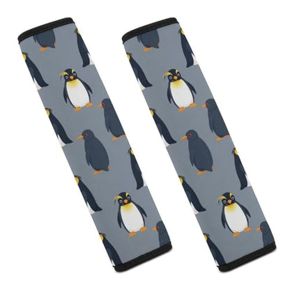 2PCS Watercolor Penguin Grey Car Seat Belt Pad Universal Soft and Comfortable Harness Pads Strap for Kids, Car Seats Pushchair Strollers High Chair Pushchair - color: Pattern 1159