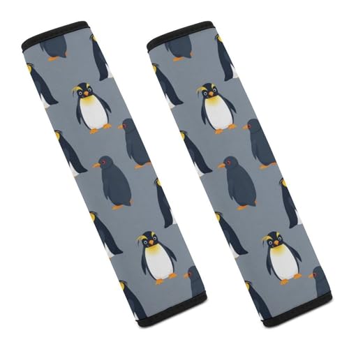 2PCS Watercolor Penguin Grey Car Seat Belt Pad Universal Soft and Comfortable Harness Pads Strap for Kids, Car Seats Pushchair Strollers High Chair Pushchair - color: Pattern 1159