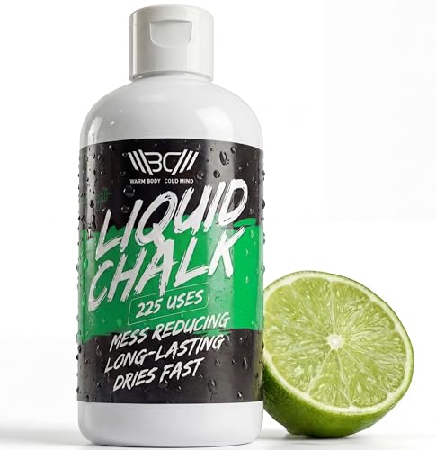 WARM BODY COLD MIND Mess Free Liquid Chalk - Gym Chalk for Weightlifting, Gymnastics, Climbing, Powerlifting - Sports Chalk - Hand Grip Chalk - style: 250 Ml Water Chalk