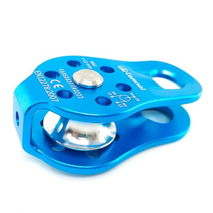 26KN Fixed Plate Micro Climbing Pulley Bearing Pulley Single Hole Hitch Pulley Climbing, Blue Single Sheave Hauling Pulley for Rock Climbing, Rappelling, Zipline Sports etc.(Blue, Pack of 1) - color: Blue(Pack of 1)