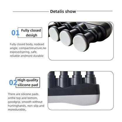 Finger Strengthener, Nalu Hand Grip Trainer Exerciser for Piano, Guitar, Bass, Ukulele Players, Plastic Material, Lightweight and Portable - Improve Finger Flexibility, Strength,1 Pack (Black+Gray) - color: Black+Gray