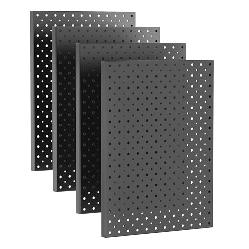 Ultrawall Metal Pegboard Panels, Pegboard Wall Organizer, Black Peg Boards for Wall, Garage Tool Storage Organization, 12"X16", 4pcs - color: Black, size: 16x12"- 4 Pcs