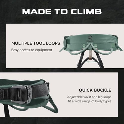KAILAS Airo Rock Climbing Harness Men Roofing Harnesses Rescue Mountaineering Safety Belt Women Comfortable Lightweight - color: Sage Green, size: X-Large