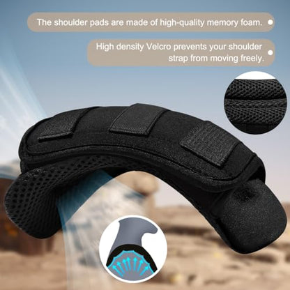 ZINZ 2-Pack Universal Wide Shoulder Pad with Ultra Thick Cushion for Bag Luggage Backpack Bag Crossbody - color: Black