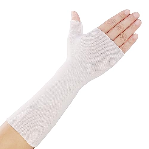 Hand Socks for Splint (Pack of 10) Wrist and Thumb Spica Wrap Liner,Arm Cast Cover Cotton Stockinette Sleeve for Under Brace for Women Men(Medium,3.23x12 inch) - color: White, size: M