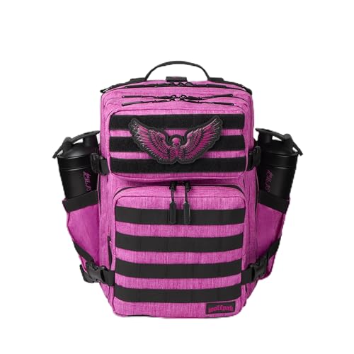 WOLFpak 35L Athletic Gym Backpack - Durable 1000D Waterproof Oxford Material with MOLLE Webbing, Laptop Pocket - color: Deathwing Pink