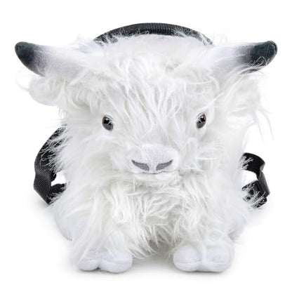 Highland Cow Plush Rock Climbing Chalk Bag, Cute Plush Animal，Drawstring Closure & Adjustable Belt，Bouldering & Gymnastics, Soft Fluffy Cow Chalk Pouch, Unique Climbing Gear Gift for Climbers - color: white