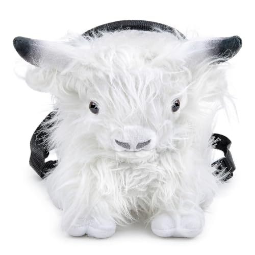 Highland Cow Plush Rock Climbing Chalk Bag, Cute Plush Animal，Drawstring Closure & Adjustable Belt，Bouldering & Gymnastics, Soft Fluffy Cow Chalk Pouch, Unique Climbing Gear Gift for Climbers - color: white