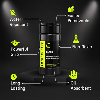 Black Grip Enhancer – Premium Liquid Chalk Alternative & Less Mess Hand Chalk for Bouldering, Baseball, Tennis, Football, Archery, Golf, and More, Non-Toxic Long-Lasting & Reliable