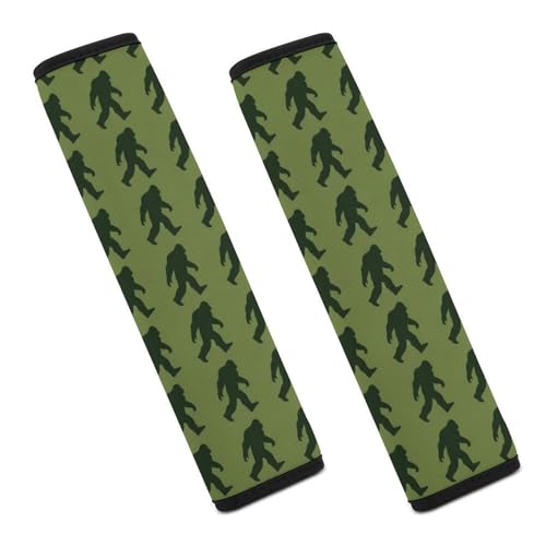 1 Pair Universal Soft and Comfortable Car Seat Belt Pad for Girls and Boys, Most Cars, Big Foot Sasquatch Green Harness Pads Strap, Neck and Shoulder Support - color: Pattern 224