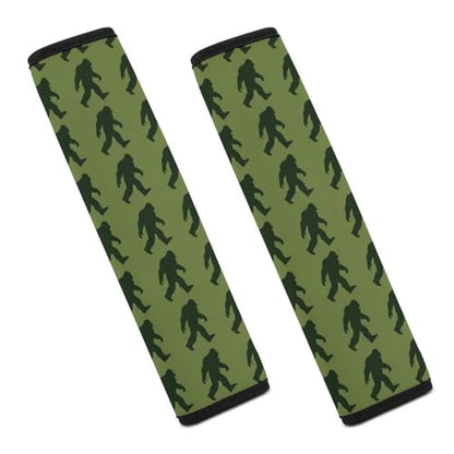 1 Pair Universal Soft and Comfortable Car Seat Belt Pad for Girls and Boys, Most Cars, Big Foot Sasquatch Green Harness Pads Strap, Neck and Shoulder Support - color: Pattern 224