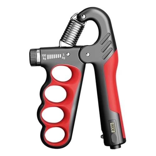 5-100 KG Grip Trainer Finger Motor Grip Strengthener Grip Trainer Non-Sliding Grip - color: Rojo