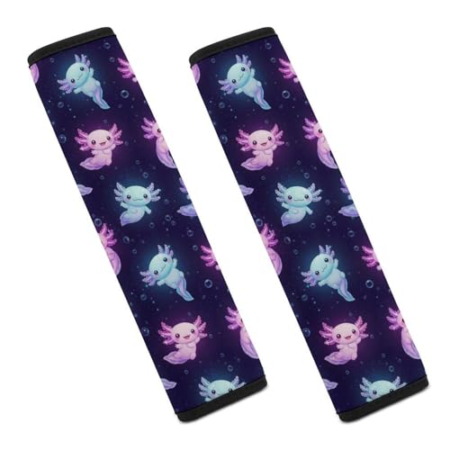 2PCS Universal Fit Car Seat Belt Pad for Kids, Most Cars, Cute Axolotl Purple Seat Belt Cushion, Shock Absorption - color: Pattern 1039