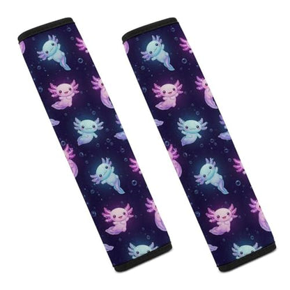 2PCS Universal Fit Car Seat Belt Pad for Kids, Most Cars, Cute Axolotl Purple Seat Belt Cushion, Shock Absorption - color: Pattern 1039