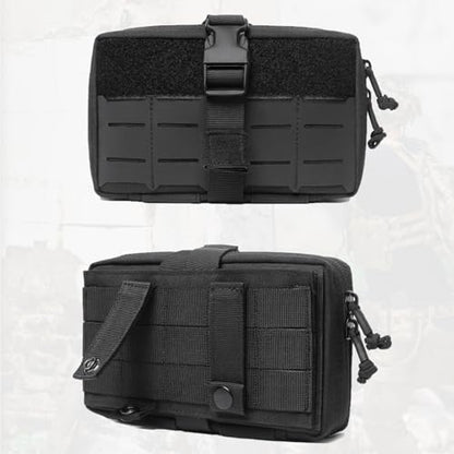 Azarxis Equipment Multi-Purpose Tactical EDC Admin MOLLE Pouch Utility Tools Bag Organizer Military Waist Belt Modular Attachment - color: #06 - Black