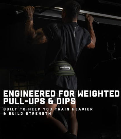 Gymreapers Dip Belt With Chain For Weightlifting, Pull Ups, Dips - Heavy Duty Steel Chain For Added Weight Training - color: Ranger Green
