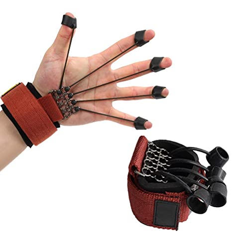 Hand Exerciser, Finger and Hand Extensor Trainer with Resistance Band for Strengthening Finger Flexion Extension Training, Ergonomic Design, High Grade Material, 20lbs 40lbs 60lbs - color: Red 60 pounds