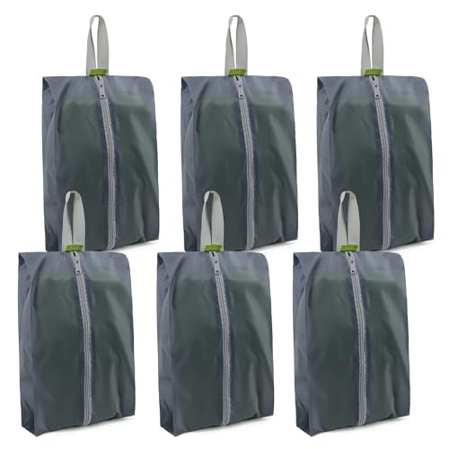 BeeGreen Grey Shoe Organizer Set - 6 Pack Shoe Bags For Travel with Zipper Closure and Handle,Stylish and Portable Nylon Shoe Storage for Men and Women's Travel Gifts and Home Storage - color: Grey