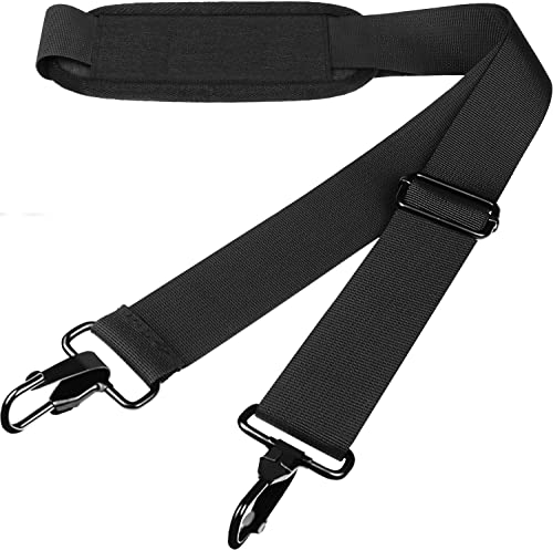 Shoulder Strap 56 Inch, Universal Adjustable Shoulder Belt Replacement Laptop Bag Shoulder Strap with Metal Hooks for Briefcase, Laptop Messenger Crossbody Bag, Luggage Duffel Camera, Black