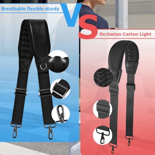 ZINMARK 60 inch Cushion Ultra Comfortable Bag Strap Thicken Shoulder Strap with Double Adjustable Buckles for Crossbody Bag - color: Black