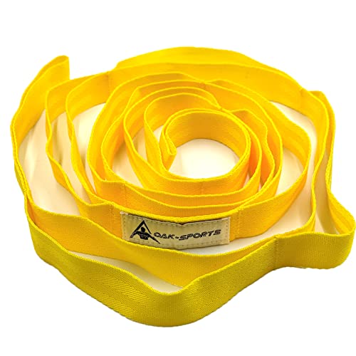Stretching Strap Yoga Strap with Loops for Physical Therapy, Non-Elastic | 10 Loops, 75 inches length, Multi-Color Selection for Yoga Strap for Stretching, Pilates, Dance and Gymnastics - color: Yellow