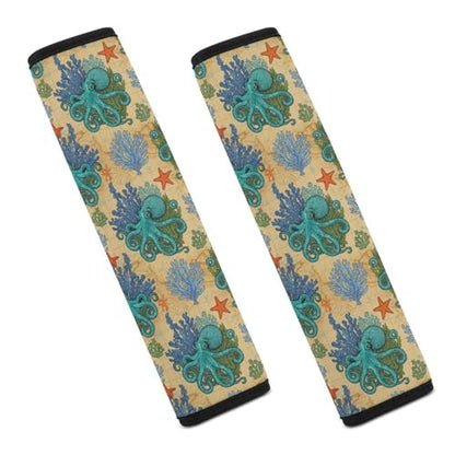 2 Pack Universal Soft and Comfortable Car Seat Belt Pad for Girls and Boys, Stroller Pushchair High Chair, Octopus Shoulder Protector - color: Pattern 139