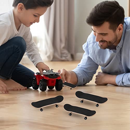 Ejoyous Finger Skateboard, 1Pcs Maple Wooden Alloy Fingerboard Skate Kit with Box Professional Mini Skateboards Reduce Pressure Kids Gifts (Black) - color: Black