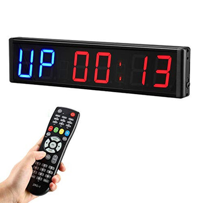 Gym Timer 3 Inch Big Clock Fitness Home Tabata Boxing Count Down and Up with Remote
