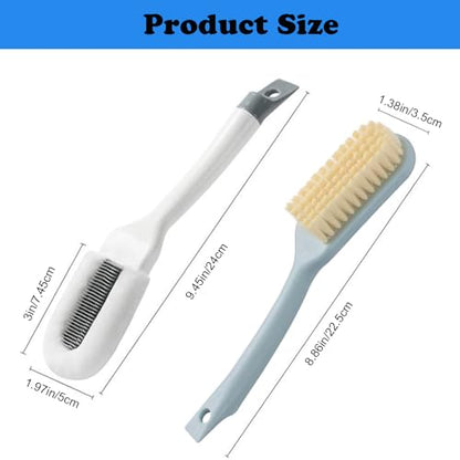 2Pack Shoe Cleaning Brush -Sneaker Shoe Cleaner Brush-Soft Bristle Cleaning Shoes Scrubber-Long Handle Shoe Scrubbing Brush-White Sneaker Cleaner Brush-Shoe Brushes for Cleaning - color: White