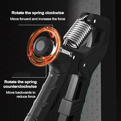 Grip Strengthener Efficient Grip Strength Exerciser | Adjustable Anti-Slip Portable Ergonomic Training Exerciser for Fitness Muscle Building Climbing Travel Gym Strengthening - color: Black
