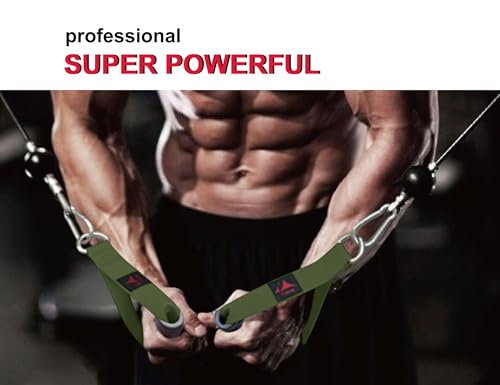 Heavy Duty Gym Workout Handles Attachment for Cable Machine,Resistance Band,Pulley System Home Exercise Equipment, Comfortable and Stronger Grip - color: Military Green